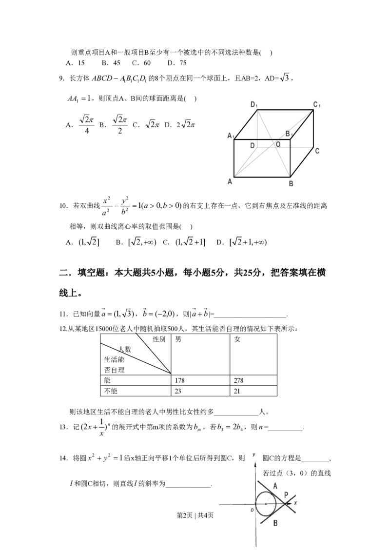 2008年高考数学试卷（文）（湖南）（空白卷）_数学历年高考真题_新&middot;PDF版2008-2025&middot;高考数学真题_数学（按年份分类）2008-2025_2008&middot;高考数学真题