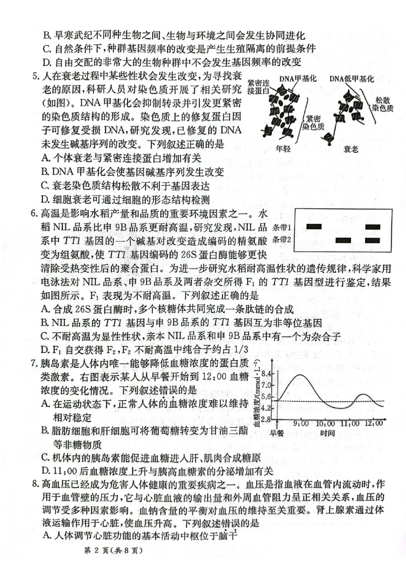 甘肃省2025届高三下学期高考模拟卷生物_2025年2月_250217甘肃省2025届高三下学期高考模拟卷（全科）_甘肃省2025届高三下学期高考模拟卷生物
