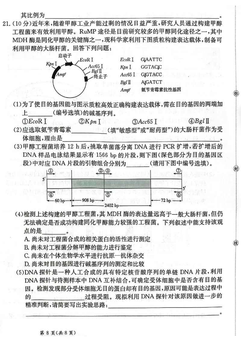 甘肃省2025届高三下学期高考模拟卷生物_2025年2月_250217甘肃省2025届高三下学期高考模拟卷（全科）_甘肃省2025届高三下学期高考模拟卷生物