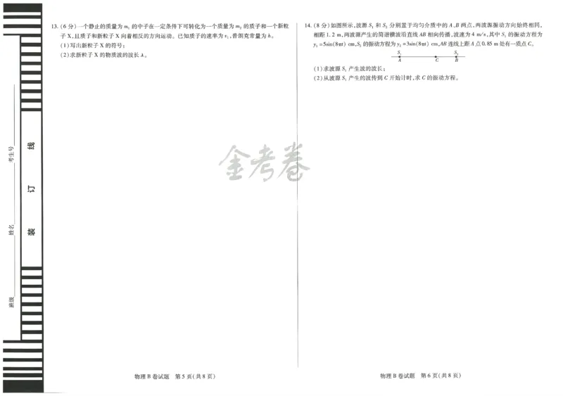 2024年天星 高考临考预测押题密卷 江苏专版 （物理）