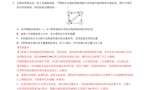 高二生物第一次月考卷01（全解全析）（新高考通用）(1)_1多考区联考_0920（新高考通用）黄金卷：2024-2025学年高二上学期第一次月考（含答题卡word解析版）