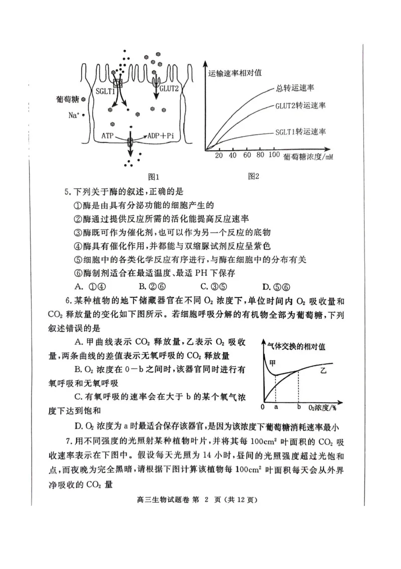 河南省郑州市2025届高三第一次质量预测生物试题+答案_2025年1月_250119河南省郑州市2025届高三第一次质量预测试卷（全科）