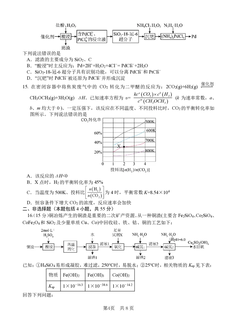 绵阳南山中学高2023级&ldquo;绵阳一诊&rdquo;热身考试化学_2025年10月_251028四川省绵阳南山中学高2023级&ldquo;绵阳一诊&rdquo;热身考试