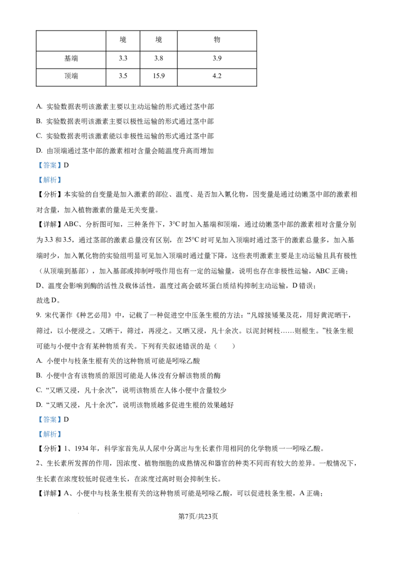 精品解析：河北省石家庄市长安区石家庄市第一中学2025-2026学年高三上学期9月月考生物试题（解析版）_2025年9月_250927石家庄市第一中学2025-2026学年高三上学期9月摸底考试（全科）