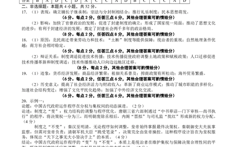 点石联考2025-2026学年度上学期高三年级9月份联合考试历史答案_2025年9月_250907点石联考2025-2026学年度上学期高三年级9月份联合考试（全科）