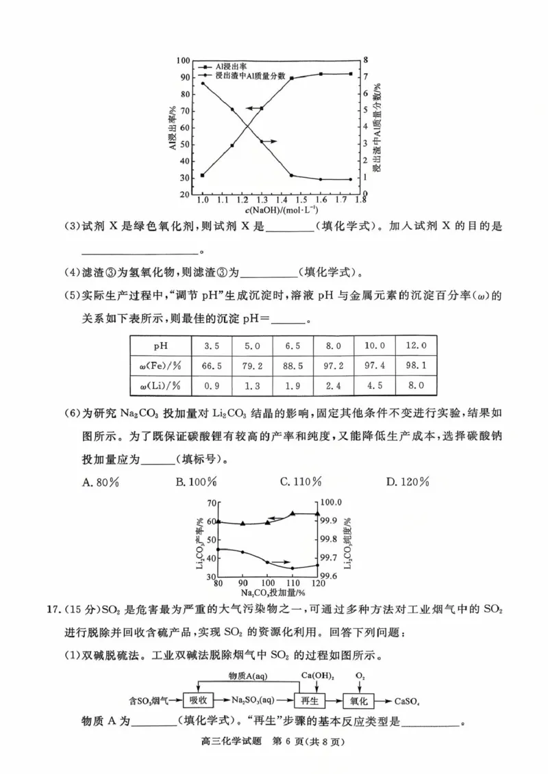 河南省新未来2025-2026学年高三上学期10月联合测评化学试题（含答案）_2025年10月_251024河南省新未来大联考2025-2026学年高三上学期10月联合测评（全科）