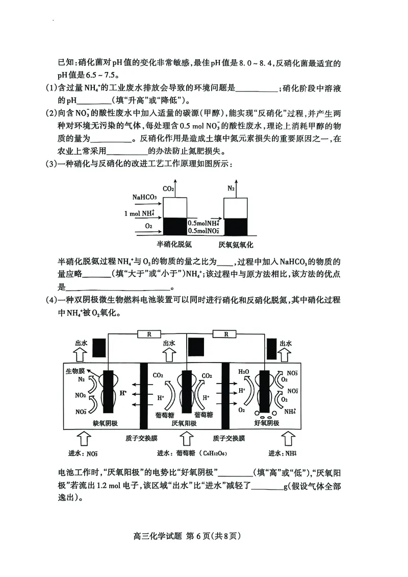 山东省泰安市2024-2025学年高三上学期1月期末化学+答案_2025年1月_250123山东省泰安市2024-2025学年高三上学期1月期末试题（全科）