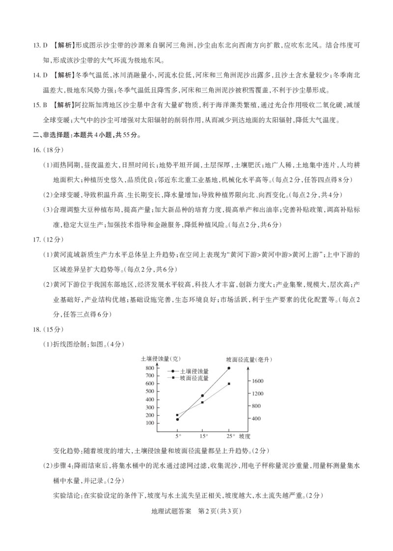 山西省思而行2025年3月高考适应性测试地理答案_2025年3月_250314山西省思而行2025年3月高考适应性测试（山西一模）（全科）_山西省思而行2025年3月高考适应性测试地理