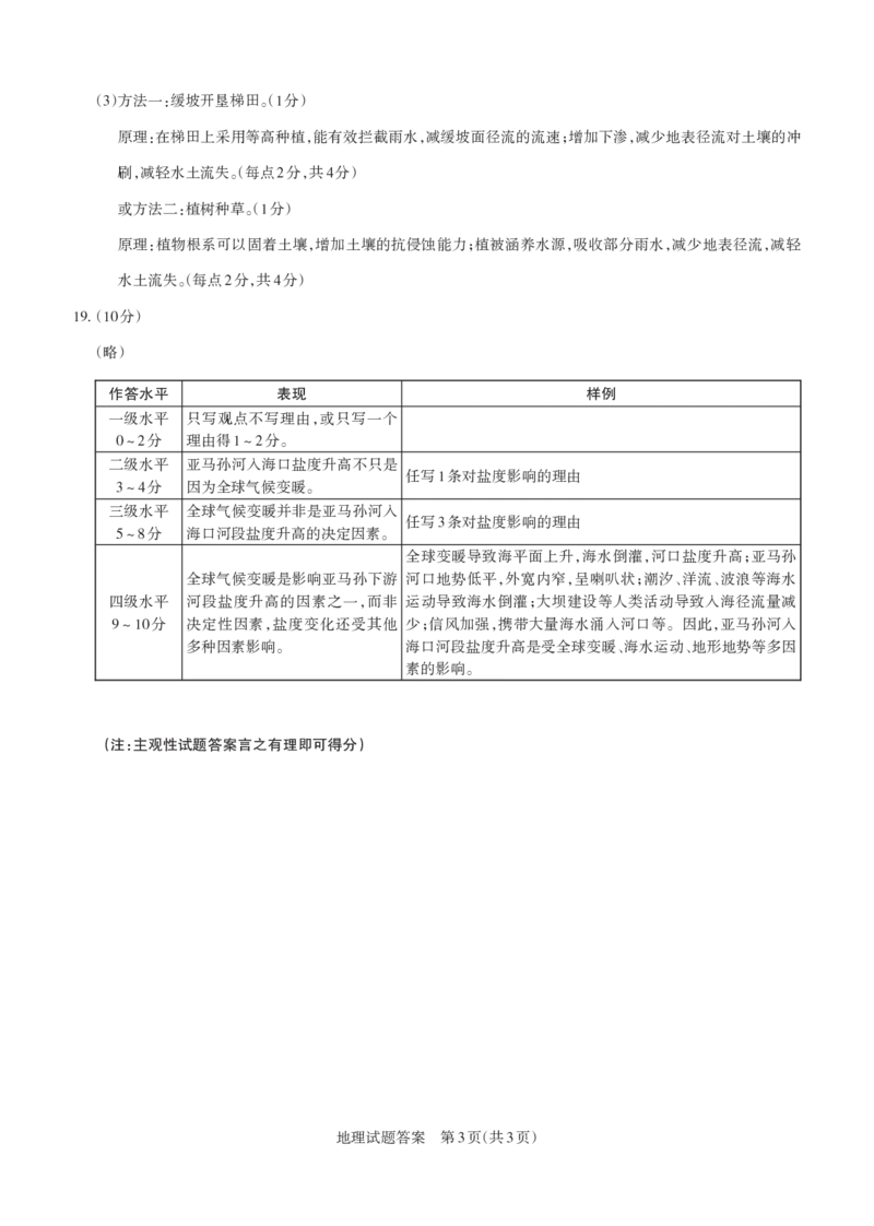 山西省思而行2025年3月高考适应性测试地理答案_2025年3月_250314山西省思而行2025年3月高考适应性测试（山西一模）（全科）_山西省思而行2025年3月高考适应性测试地理