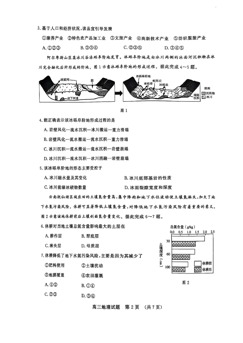 地理试题_2025年3月_250328山东省济南市2025年3月高三模拟考试（济南一模）（全科）_2025年3月济南市高三3月模拟考试地理