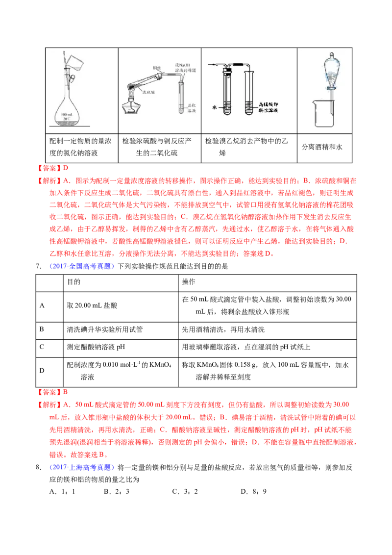 专题09物质的量浓度（解析卷）_近10年高考真题汇编（必刷）_十年（2014-2024）高考化学真题分项汇编（全国通用）_十年（2014-2023）高考化学真题分项汇编（全国通用）
