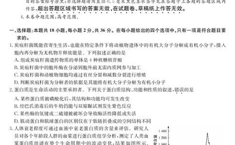 生物-4月质量检测（W）_2025年5月_250511湖北省九师联盟2025届高三4月质量检测（W）（全科）