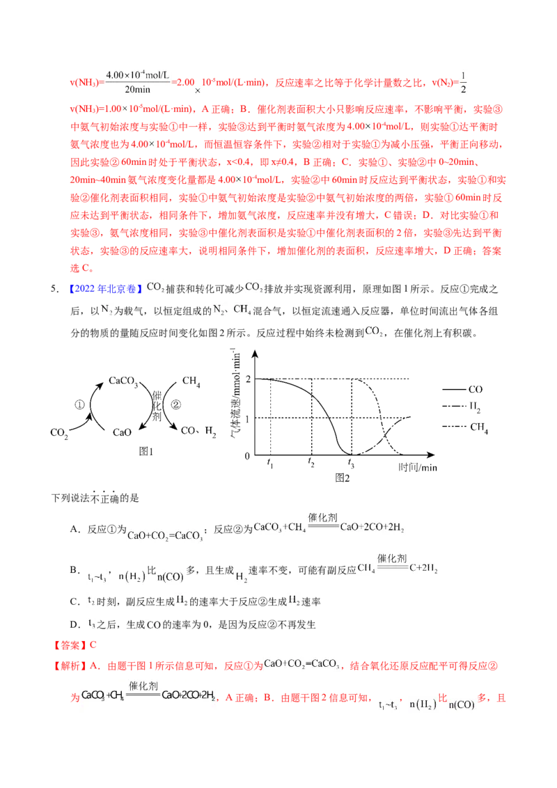 专题52化学反应速率（解析卷）_近10年高考真题汇编（必刷）_十年（2014-2024）高考化学真题分项汇编（全国通用）_十年（2014-2023）高考化学真题分项汇编（全国通用）