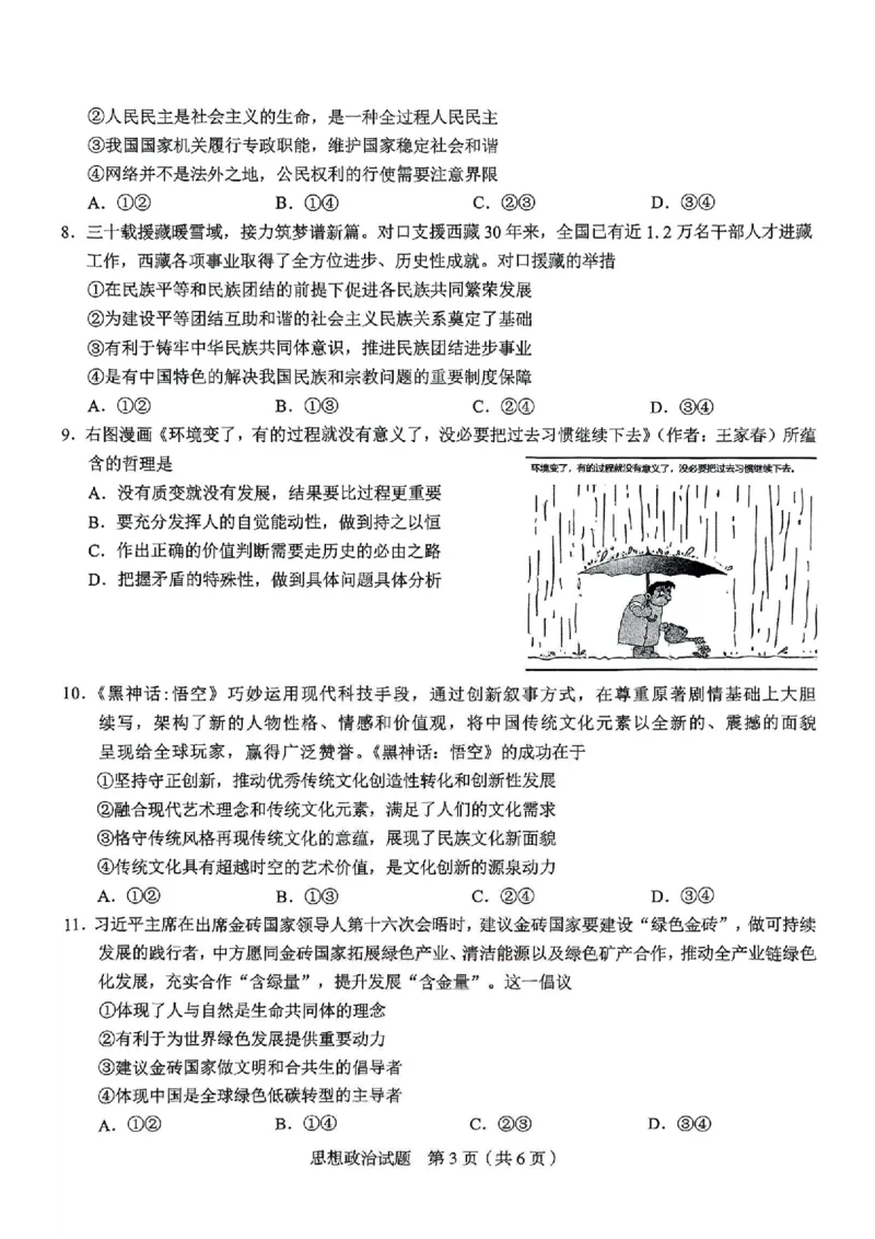 政治_2025年5月_250511合肥市2025届高三年级5月教学质量检测（合肥三模）（全科）_合肥市2025届高三年级5月教学质量检测（合肥三模）政治