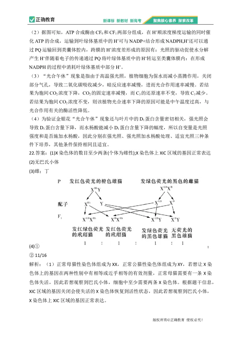 2023届新高考生物金榜猜题卷湖北专版_2023高考押题卷_正确教育金榜猜题卷_（新高考）正确教育丨金榜猜题卷_新高考生物