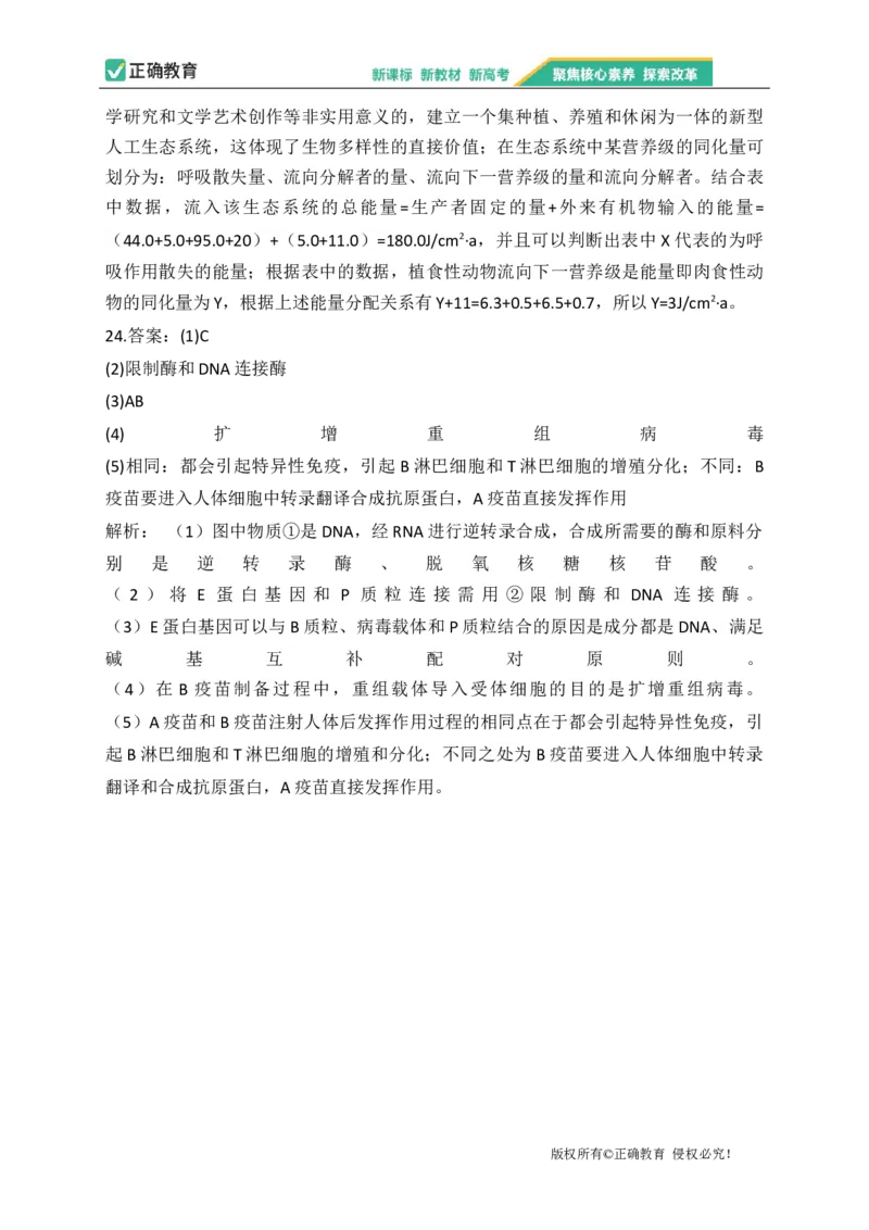 2023届新高考生物金榜猜题卷湖北专版_2023高考押题卷_正确教育金榜猜题卷_（新高考）正确教育丨金榜猜题卷_新高考生物