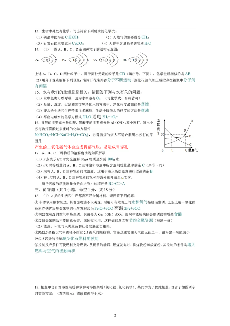 辽宁省锦州市2014年中考化学试题（含答案）_中考真题_5.化学中考真题2015-2024年_地区卷_辽宁化学_辽宁化学_锦州化学17-22