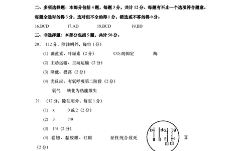 江苏省如皋市2025-2026学年高三上学期第一次教学质量调研生物答案_2025年10月_12026年试卷教辅资源等多个文件