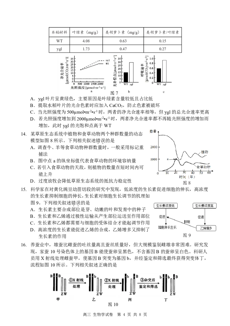 深圳市罗湖区2025-2026学年高三第一学期开学质量检测生物_2025年9月_250914广东省深圳市罗湖区2025-2026学年高三第一学期开学质量检测（全科）