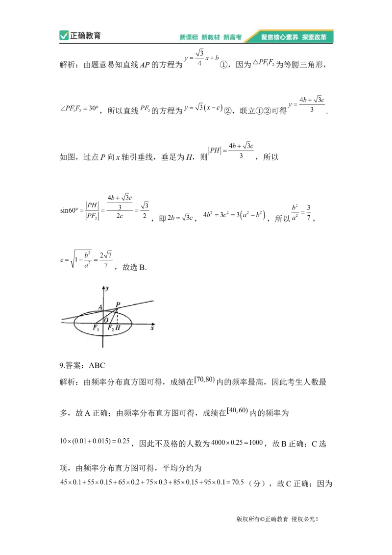 2023届新高考数学金榜猜题卷（2）_2023高考押题卷_正确教育金榜猜题卷_（新高考）正确教育丨金榜猜题卷_新高考数学