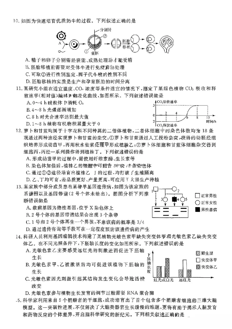 福建省金科大联考2025届高三2月开学生物_2025年2月_250211福建省金科大联考2025届高三2月开学联考（全科）