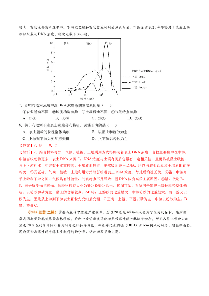 专题06自然环境的整体性与差异性-2024年高考真题和模拟题地理分类汇编（教师卷）_近10年高考真题汇编（必刷）_十年（2014-2024）高考地理真题分项汇编（全国通用）