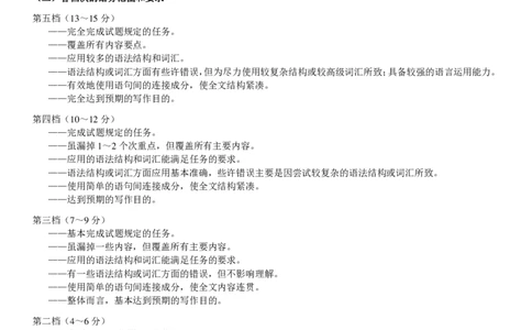 河南省新高中创新联盟2025届高三模拟卷一（25-X-007C-1）英语写作评分细则_2025年2月_250209河南省新高中创新联盟2025届高三模拟卷一（25-X-007C-1）（全科）