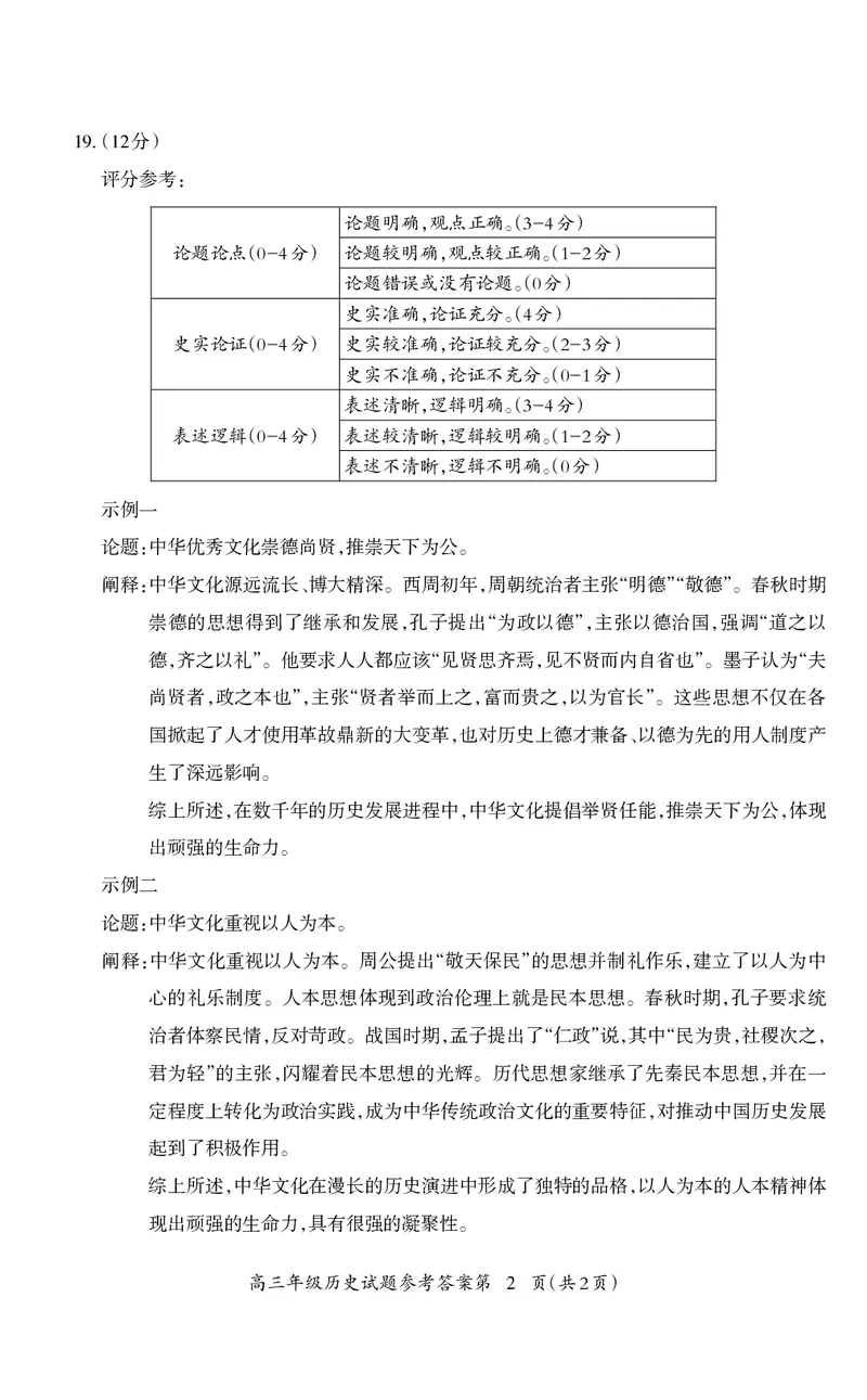 安徽省芜湖市2025届高三上学期1月期末考试历史答案_2025年1月_250125安徽省芜湖市2025届高三上学期1月期末考试（全科）_安徽省芜湖市2025届高三上学期1月期末考试历史