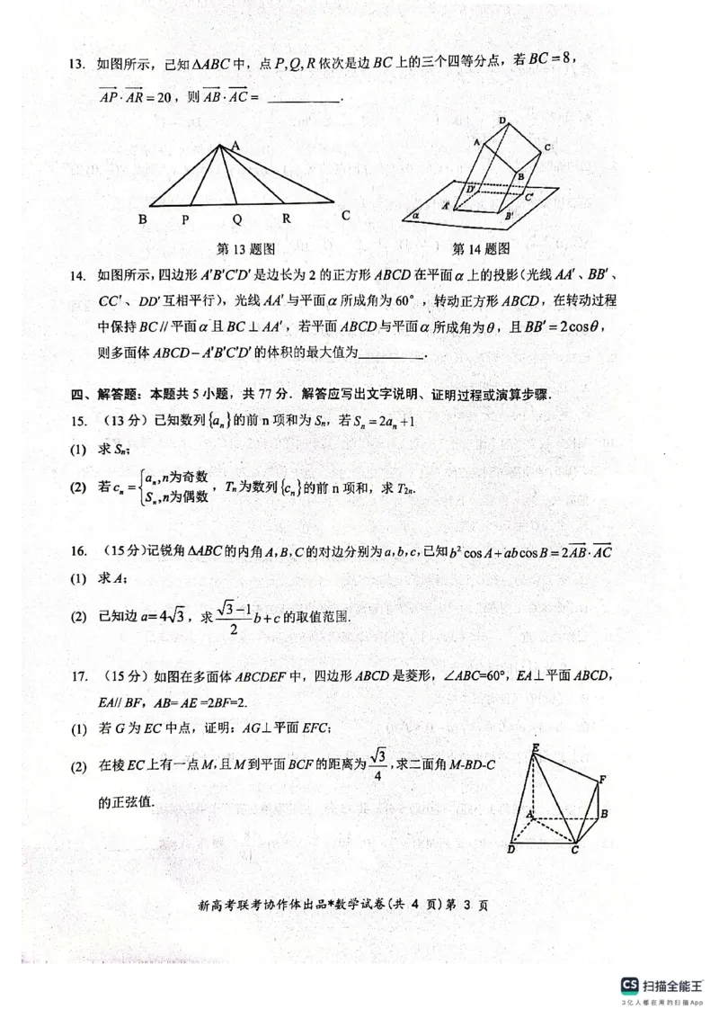 湖北部分名校2025届高三1月联考（云学联盟）数学_2025年1月_250121湖北部分名校2025届高三1月联考（云学联盟）_湖北部分名校2025届高三1月联考（云学联盟）数学