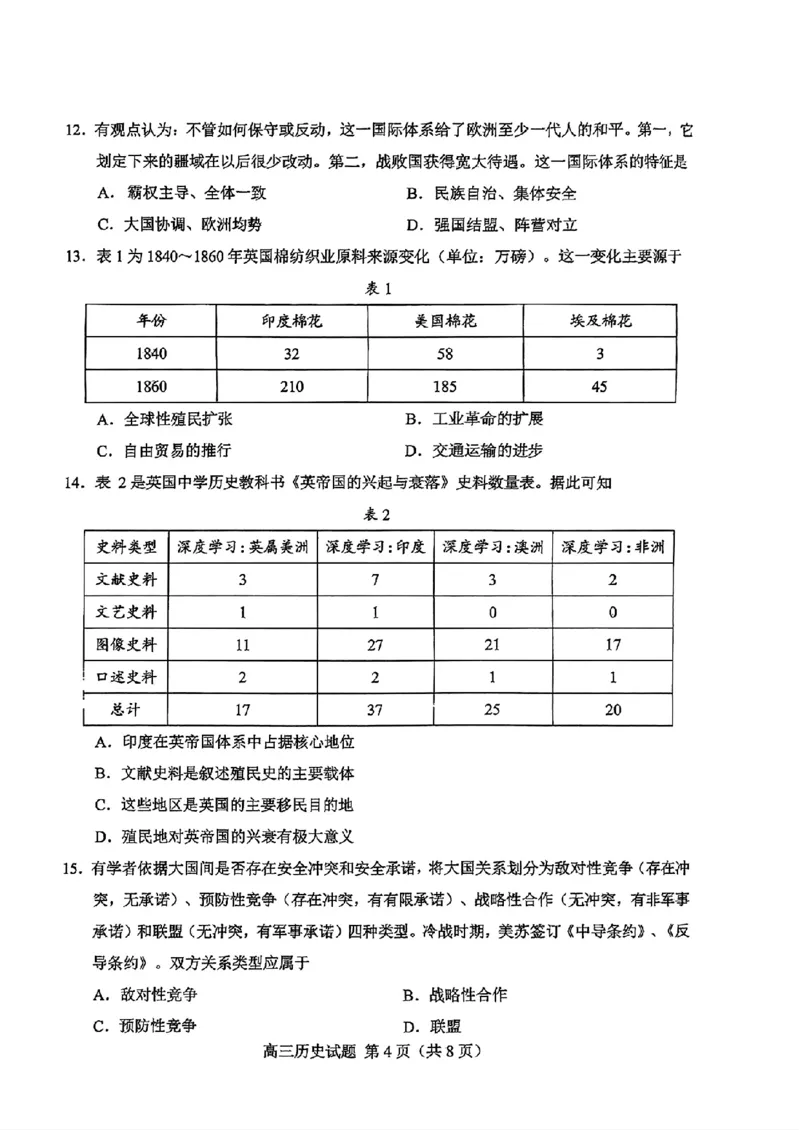 山东省菏泽市2025年高三二模考试历史_2025年5月_250511山东省菏泽市2025年高三二模考试（菏泽二模）（全科）