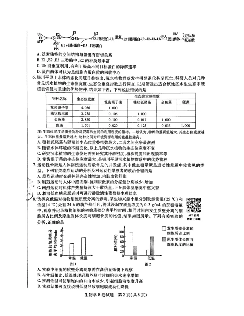 2024天星押题密卷《生物B卷》_2024高考押题卷_12024天星全系列_黑龙江版_生物