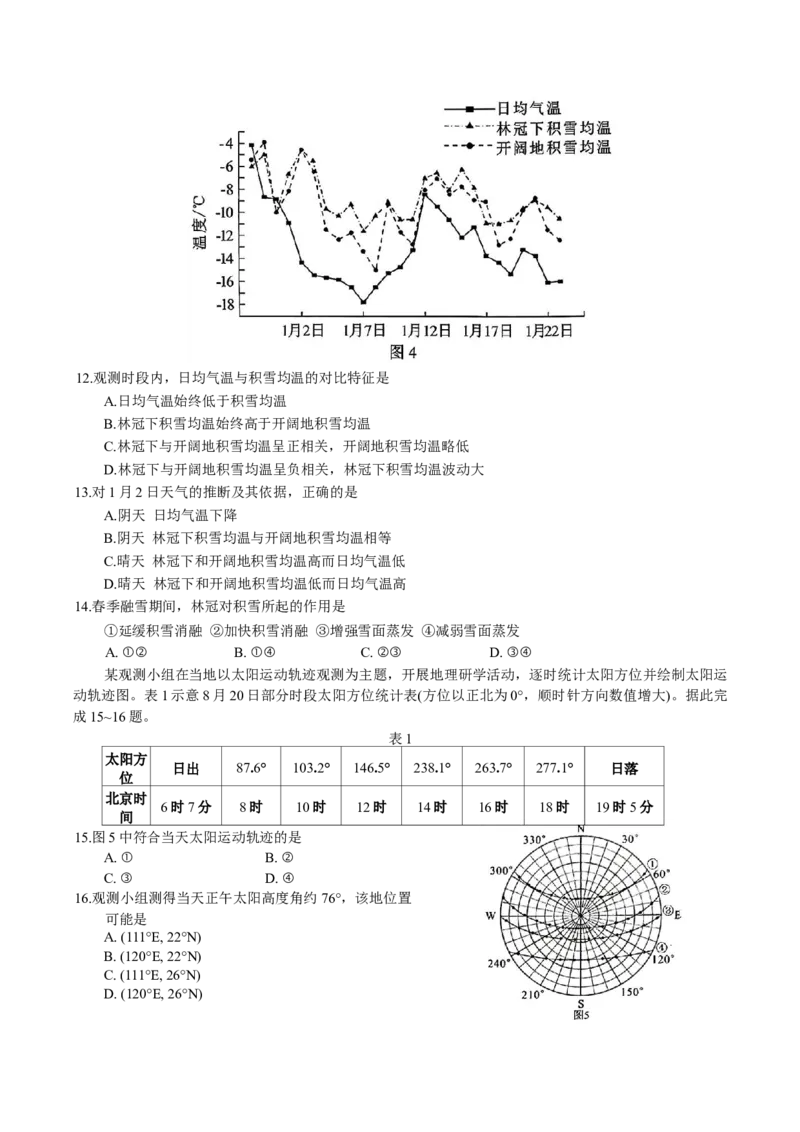 湖南省永州市2025-2026学年高考第一次模拟考试地理试卷（含答案）_2025年9月_250920湖南省永州市2026届高三上学期第一次模拟考试（全科）