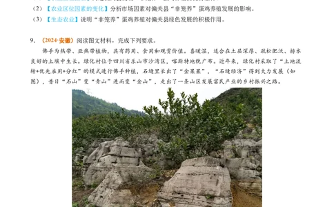 专题10农业2024年高考真题和模拟题地理分类汇编（学生卷）_近10年高考真题汇编（必刷）_十年（2014-2024）高考地理真题分项汇编（全国通用）