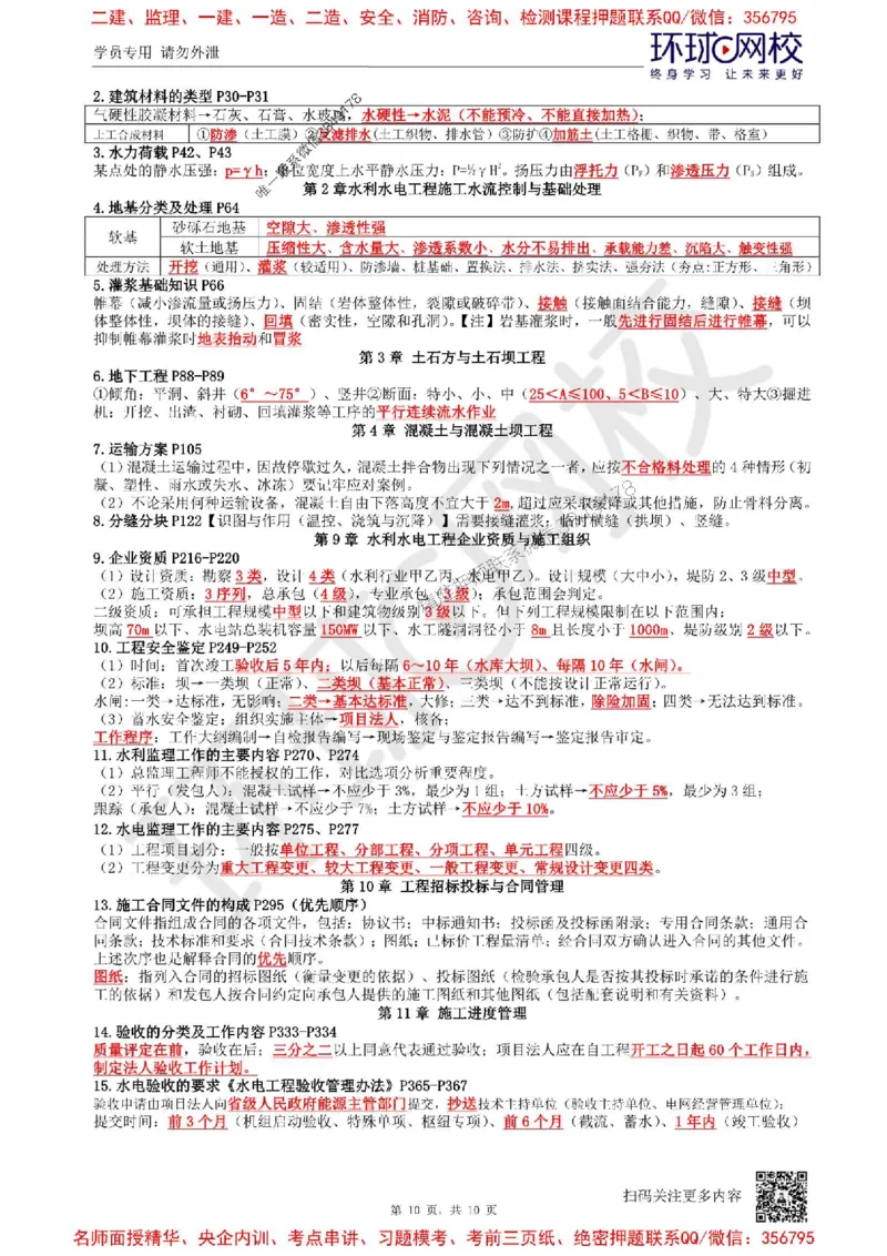 2025环球网校一级建造师《水利水电工程管理与实务》必背10页纸_2026年一级建造师_2026年一建水利_2025年一建水利SVIP_05-考前密训✿央企特训✿机构普押