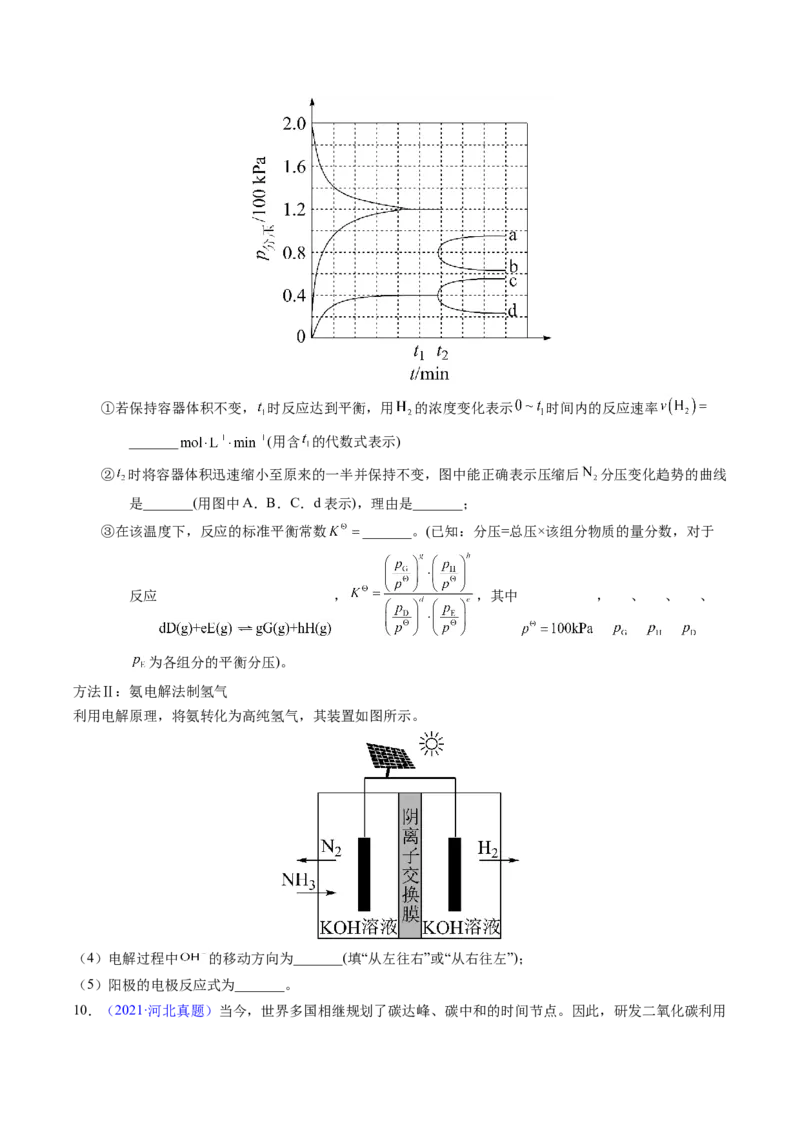 专题66原理综合题&mdash;&mdash;反应热+速率+平衡+电化学（原卷卷）_近10年高考真题汇编（必刷）_十年（2014-2024）高考化学真题分项汇编（全国通用）