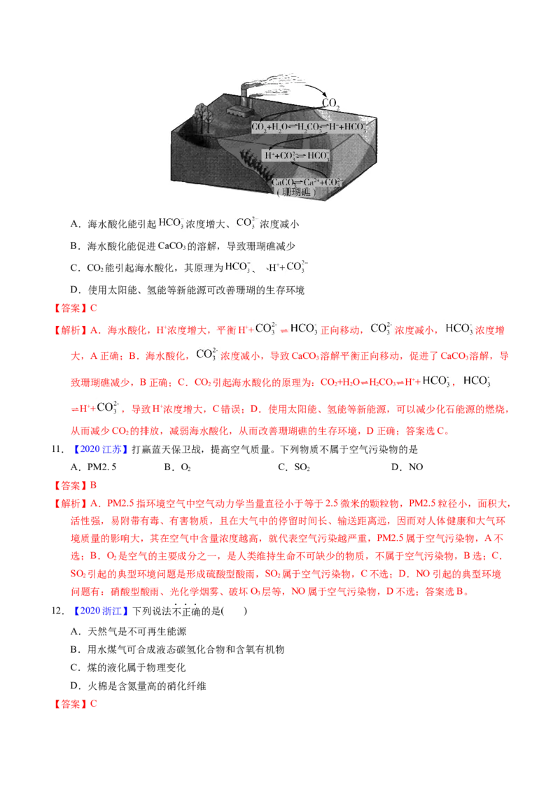 专题03化学与能源、环境（解析卷）_近10年高考真题汇编（必刷）_十年（2014-2024）高考化学真题分项汇编（全国通用）_十年（2014-2023）高考化学真题分项汇编（全国通用）