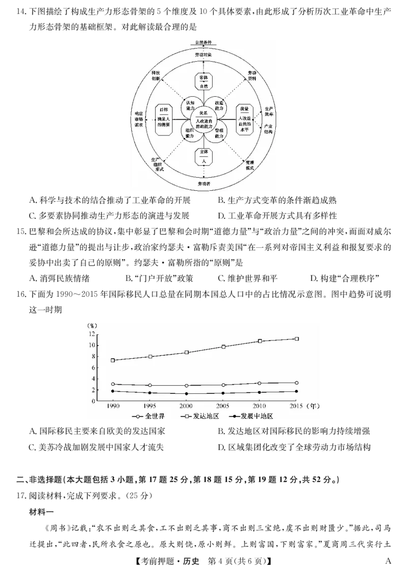 历史-5月考前押题（A）_2025年5月_250528安徽省九师联盟2025届高三下学期5月考前押题（全科）