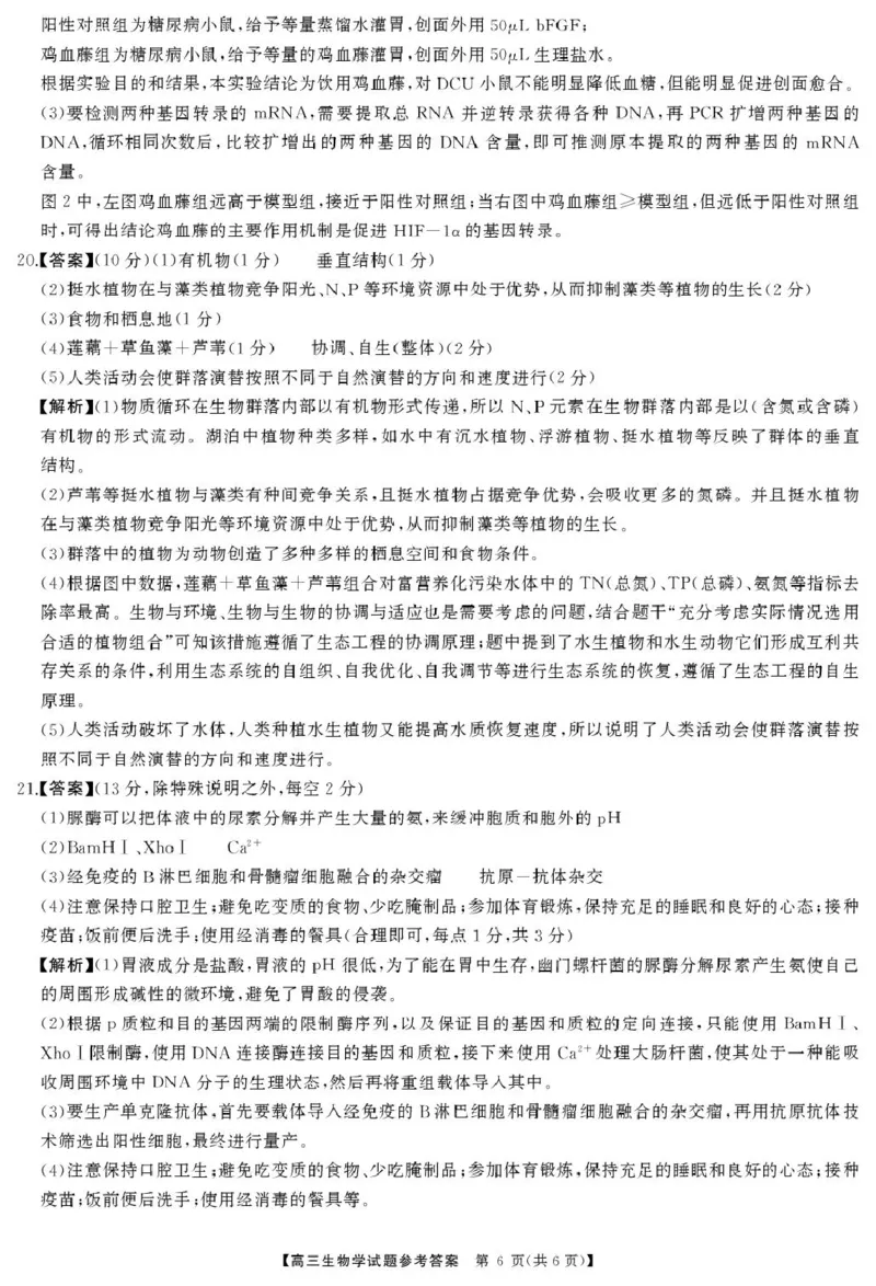 高三生物答案_2025年4月_2504192025届湖南天壹名校联盟高三4月大联考（娄底4月二模）（全科）_湖南省娄底市2025届高三下学期第二次模拟考试生物试题（含答案）