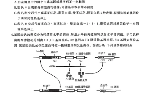 生物试卷_2025年9月_250907山东省名校考试联盟2025-2026学年高三上学期开学摸底考试（全科）_山东省名校考试联盟2025-2026学年高三上学期开学摸底考试生物