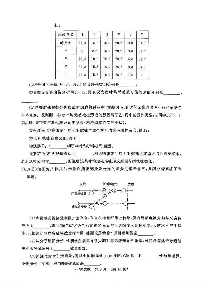 生物试卷_2025年9月_250907山东省名校考试联盟2025-2026学年高三上学期开学摸底考试（全科）_山东省名校考试联盟2025-2026学年高三上学期开学摸底考试生物