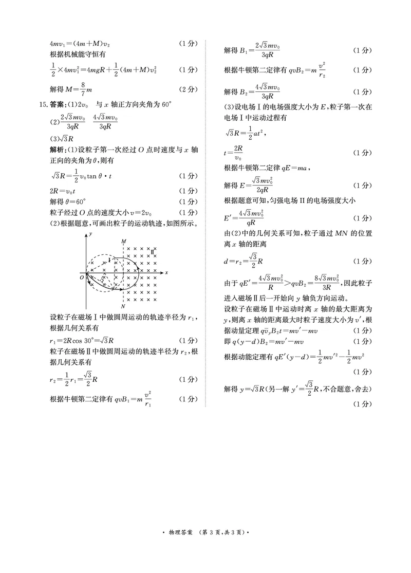 物理答案_2025年5月_2505112025届高三下学期5月青桐鸣大联考_2025届高三下学期5月青桐鸣大联考物理