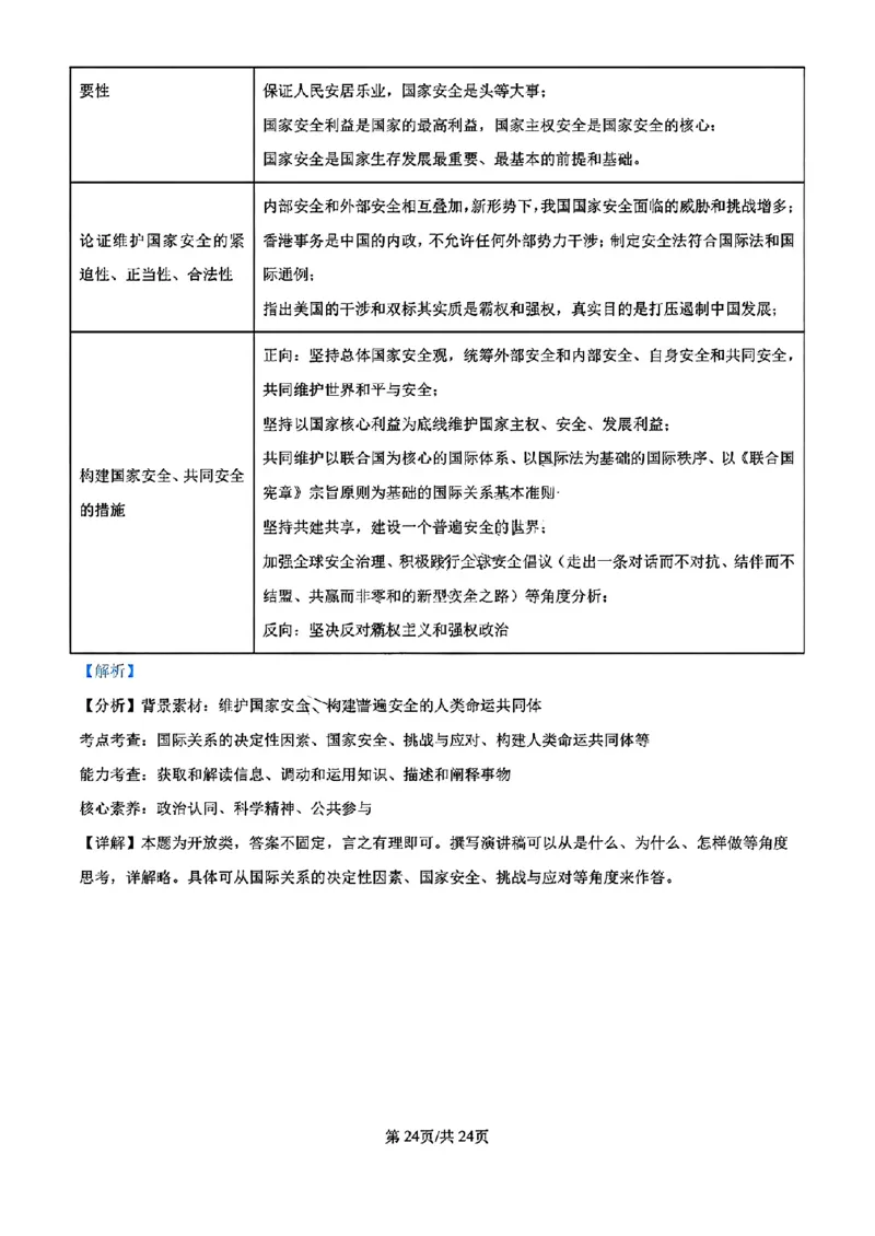 浙江省宁波镇海中学2025届高三1月首考模拟最后一卷政治试卷答案_2025年1月_250102浙江省宁波镇海中学2025届高三1月首考模拟最后一卷
