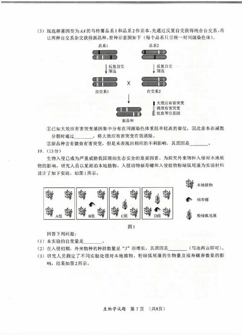 生物试卷_2025年4月_250411福建省九市联考2024~2025学年高三年级第三次质量检测（全科）_福建省九市联考2024~2025学年高三年级第三次质量检测生物