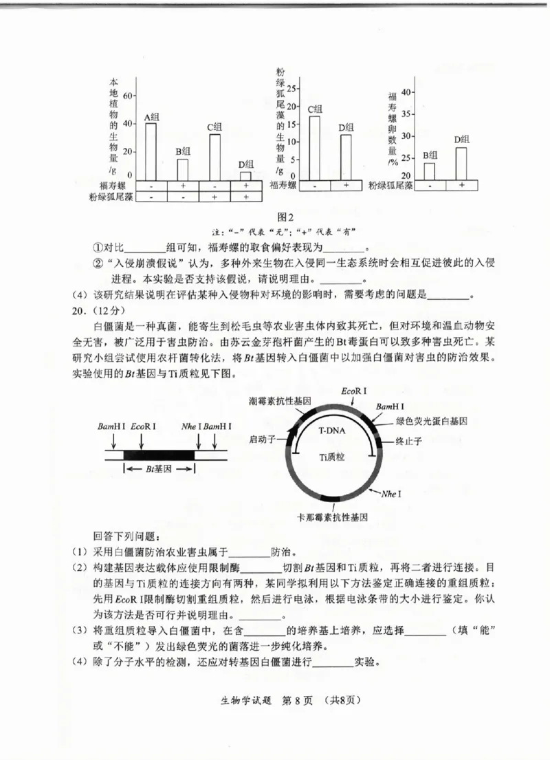 生物试卷_2025年4月_250411福建省九市联考2024~2025学年高三年级第三次质量检测（全科）_福建省九市联考2024~2025学年高三年级第三次质量检测生物