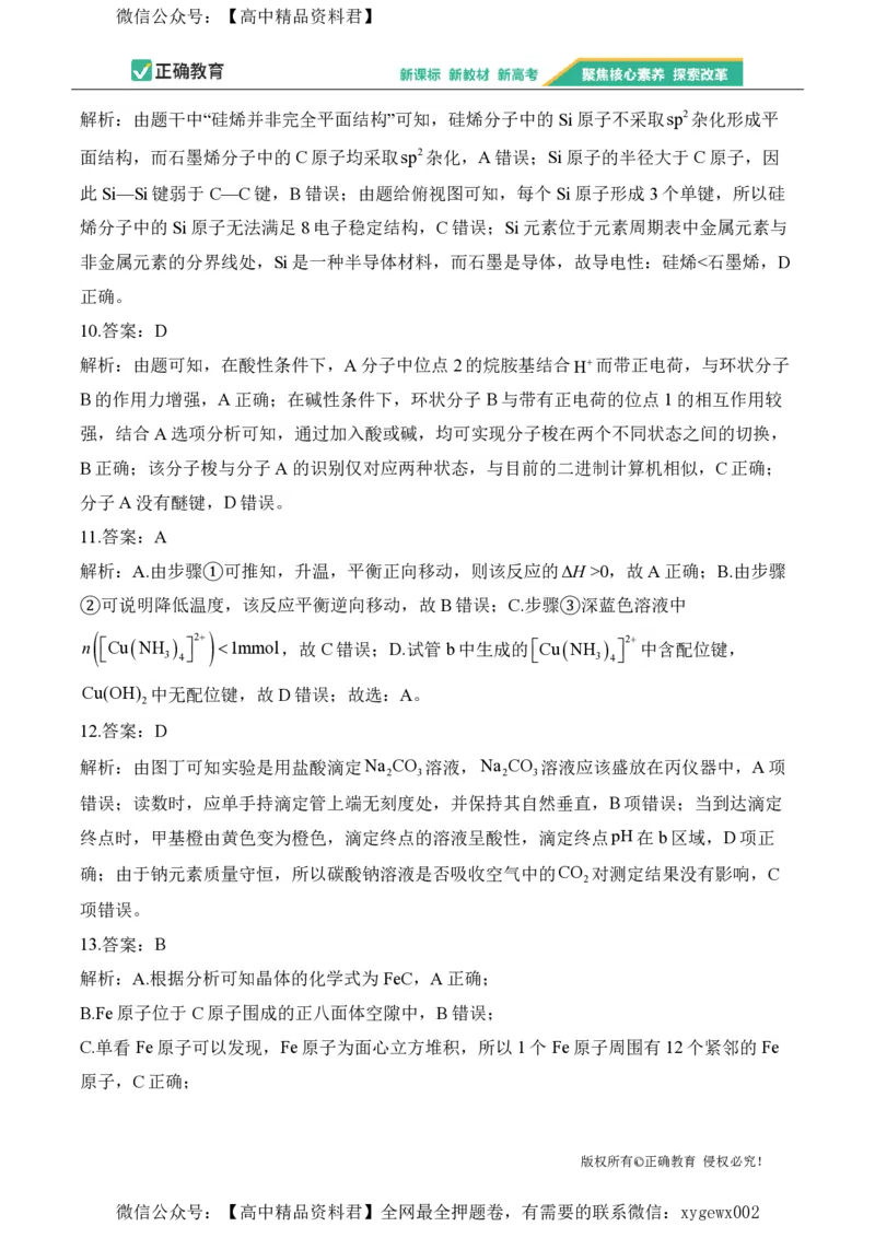 2024届明日之星高考化学精英模拟卷江西版_2024高考押题卷_72024正确教育全系列_2024明日之星全系列_（新高考）2024《明日之星&middot;高考精英模拟卷》（九科全）各一套