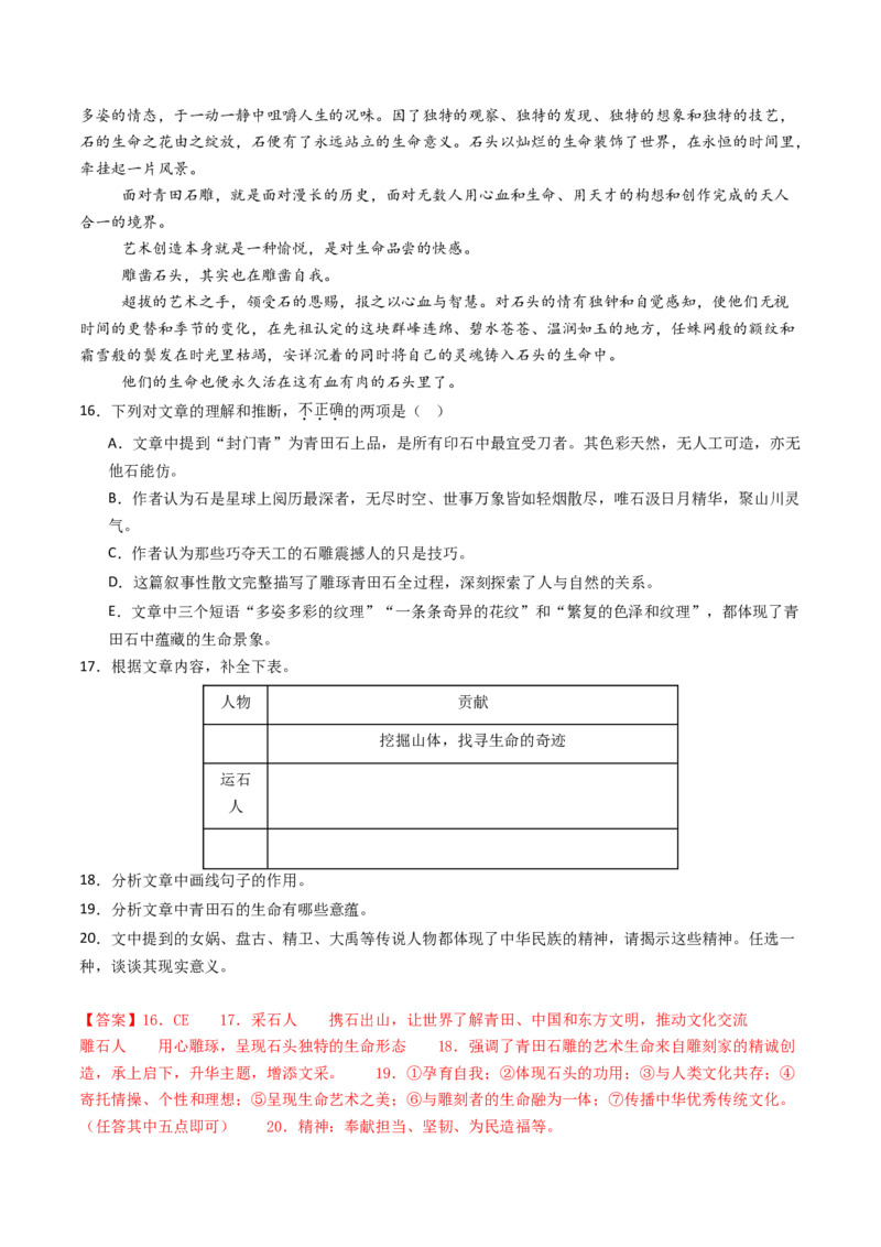 专题04文学类文本阅读（散文）（教师卷）_近10年高考真题汇编（必刷）_十年（2014-2024）高考语文真题分项汇编（全国通用）