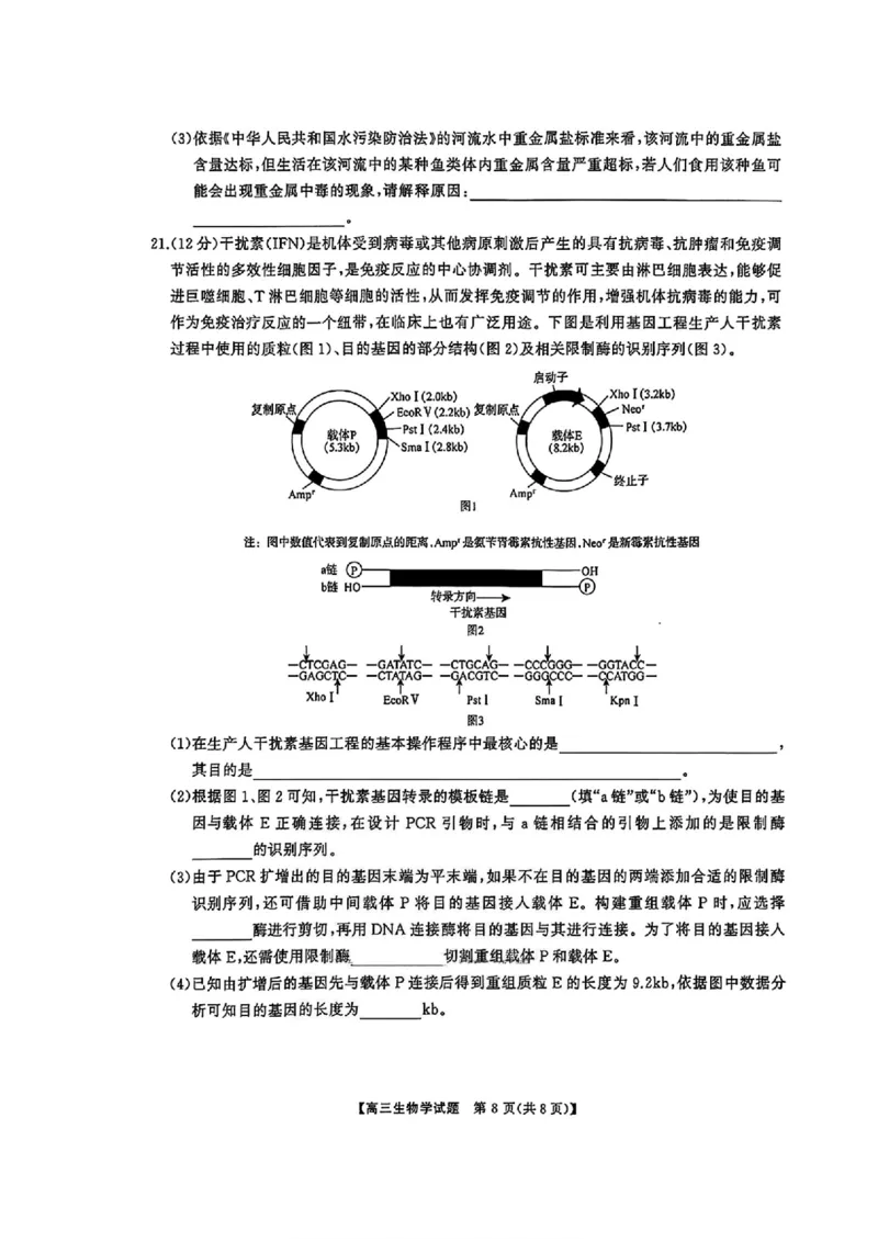 湖南省天壹名校联盟2026届高三8月入学考试生物_2025年8月_250831湖南省天壹名校联盟2026届高三8月入学考试（湘潭市2026届高三第一次模拟考试）（全科）