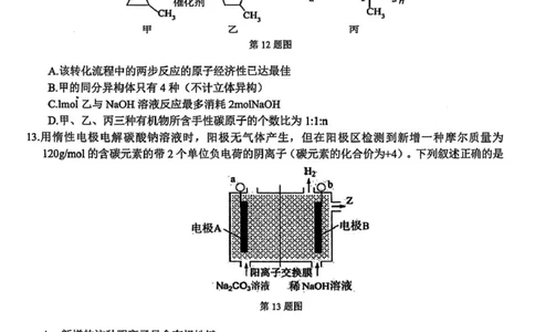 浙江省北斗星盟2025届高三下学期适应性考试（三模）化学试题（含答案）_2025年4月_250423浙江省北斗星盟2025届高三下学期适应性考试（三模）（全科）