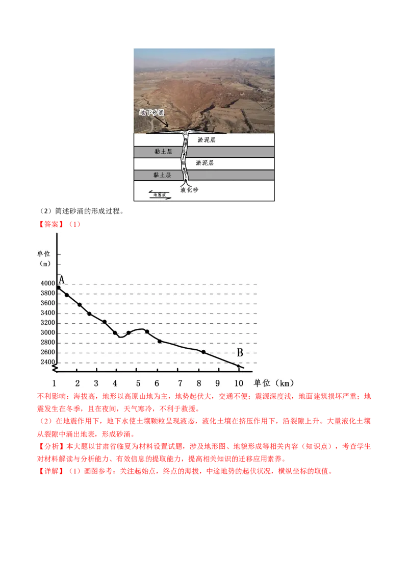 专题07自然灾害与地理信息技术2024年高考真题和模拟题地理分类汇编（教师卷）_近10年高考真题汇编（必刷）_十年（2014-2024）高考地理真题分项汇编（全国通用）