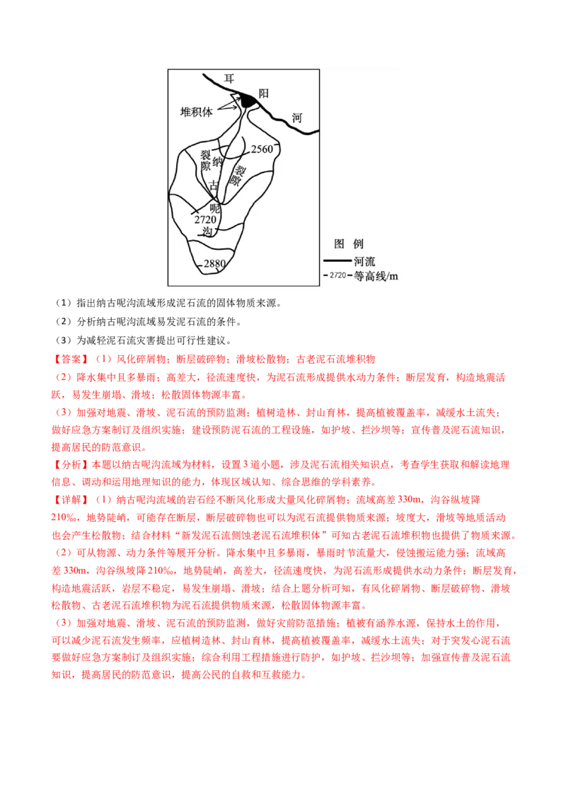 专题07自然灾害与地理信息技术2024年高考真题和模拟题地理分类汇编（教师卷）_近10年高考真题汇编（必刷）_十年（2014-2024）高考地理真题分项汇编（全国通用）